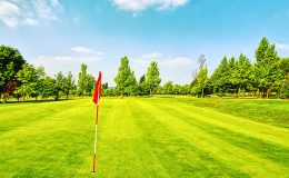 Golf course and blue sky